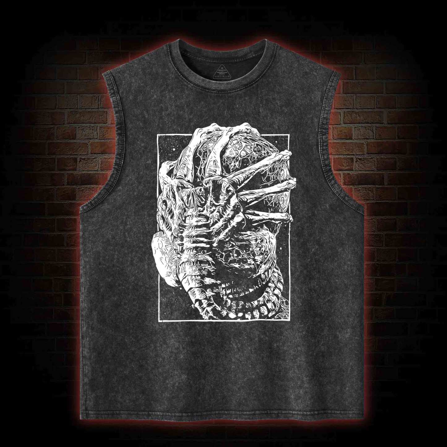 Alien Delivery Guy Washed Tank Top with Dark Style