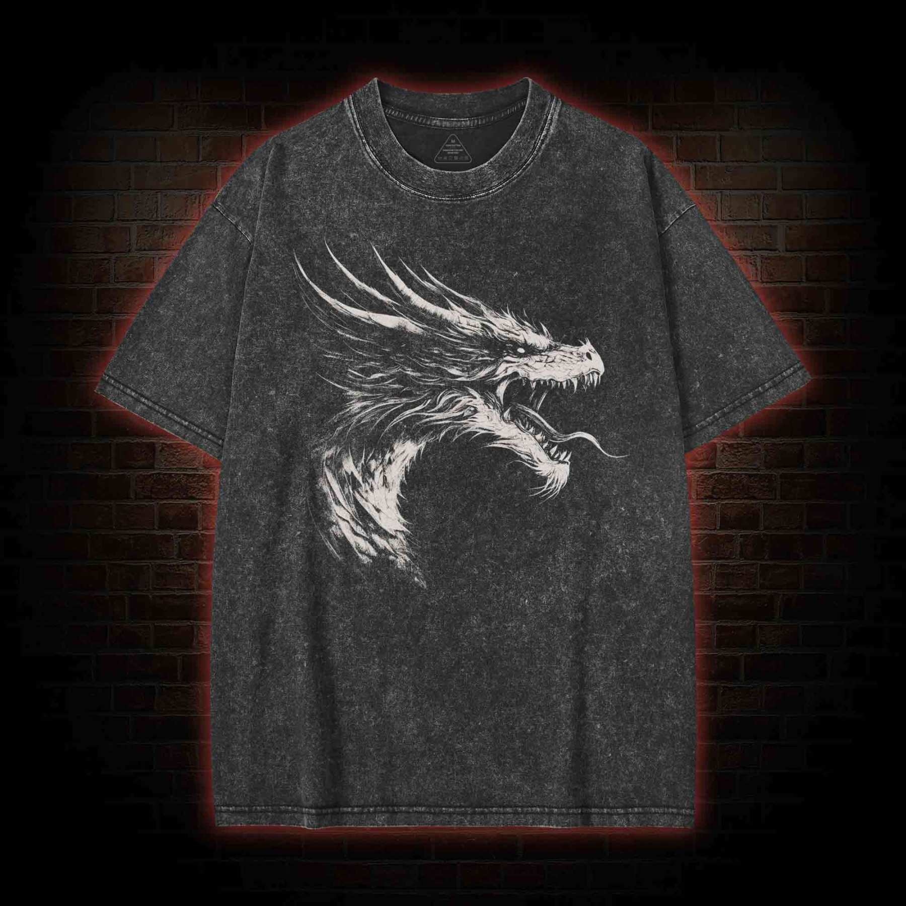 Dragon Vintage Washed T-shirt with Dark Style