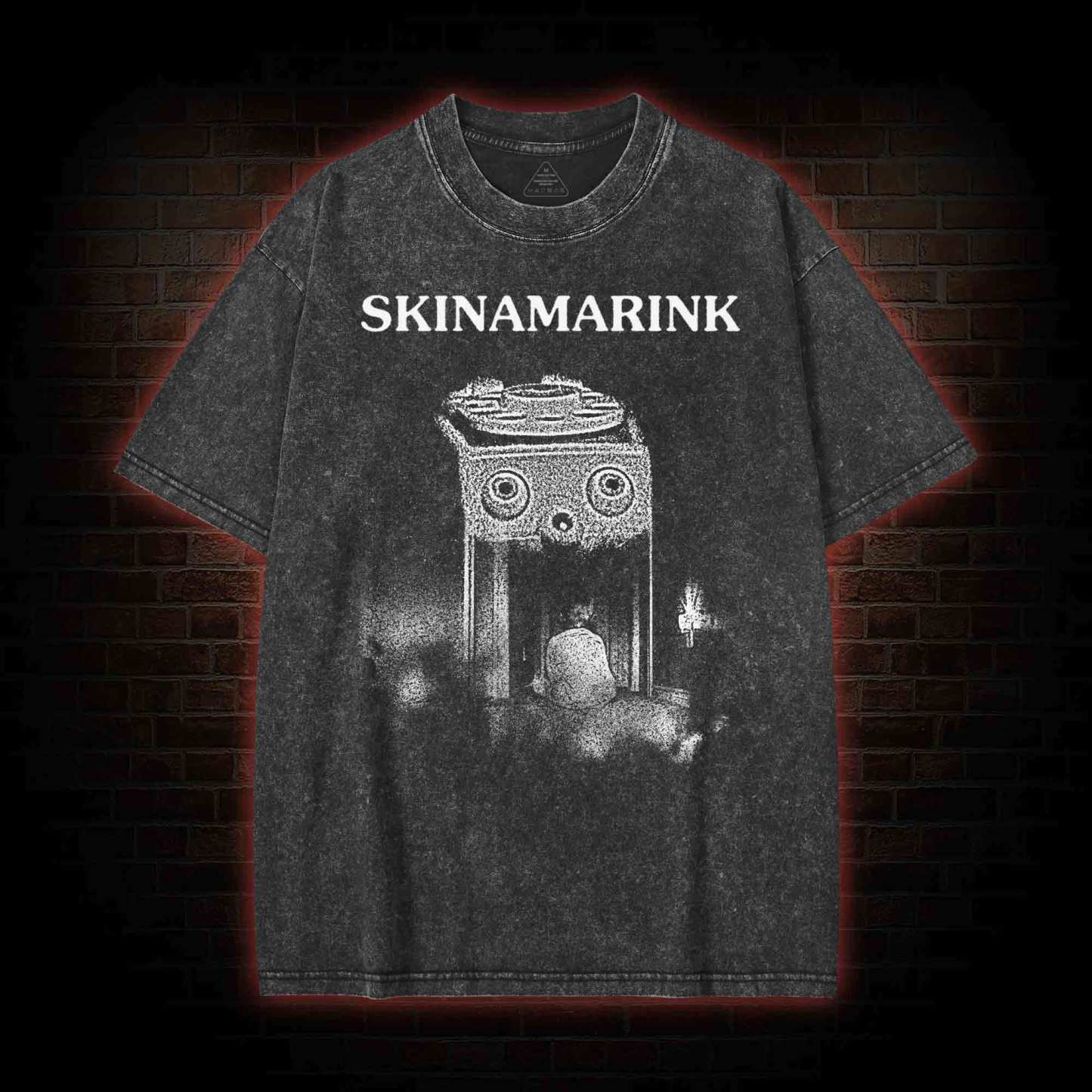 Can We Watch Something Happy Now? Washed T-shirt with Dark Style