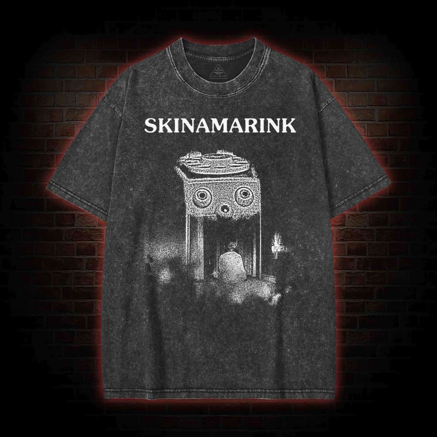 Can We Watch Something Happy Now? Washed T-shirt with Dark Style