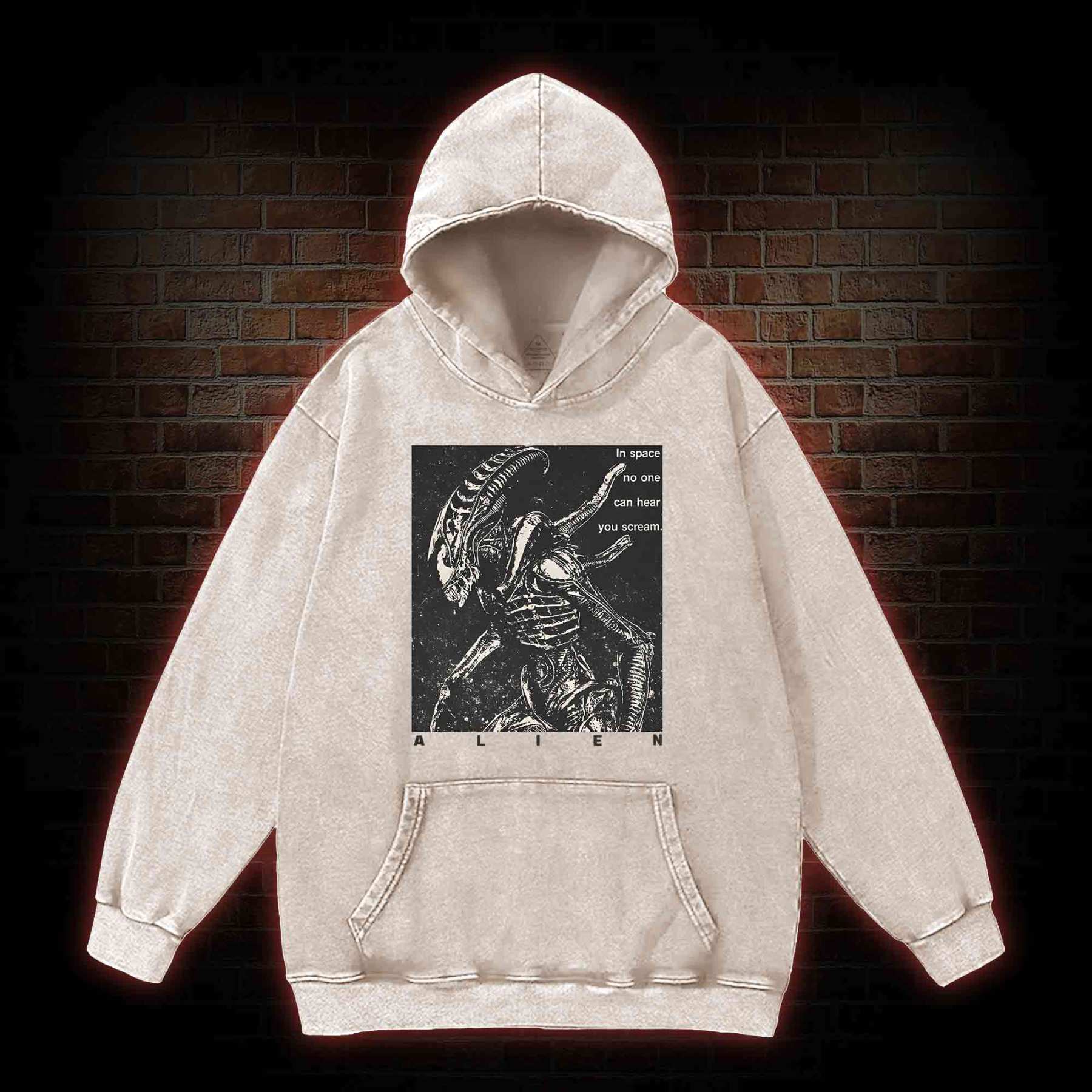 No One Can Hear You Scream Washed Hoodie