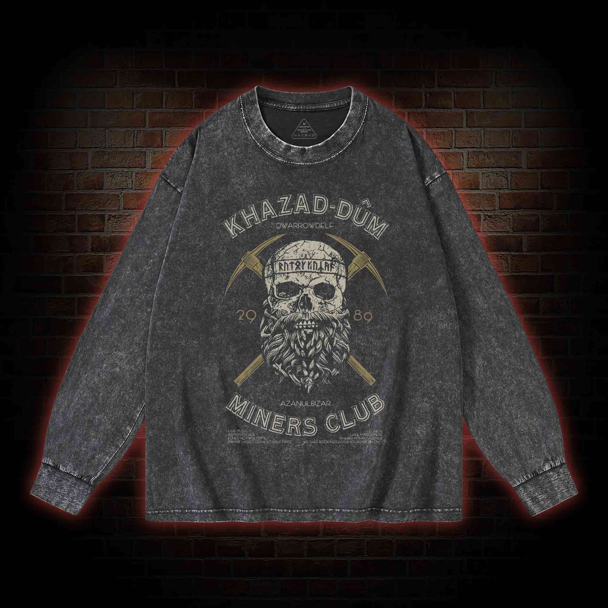 The Mines Of Moria Washed Long-Sleeve T-shirt