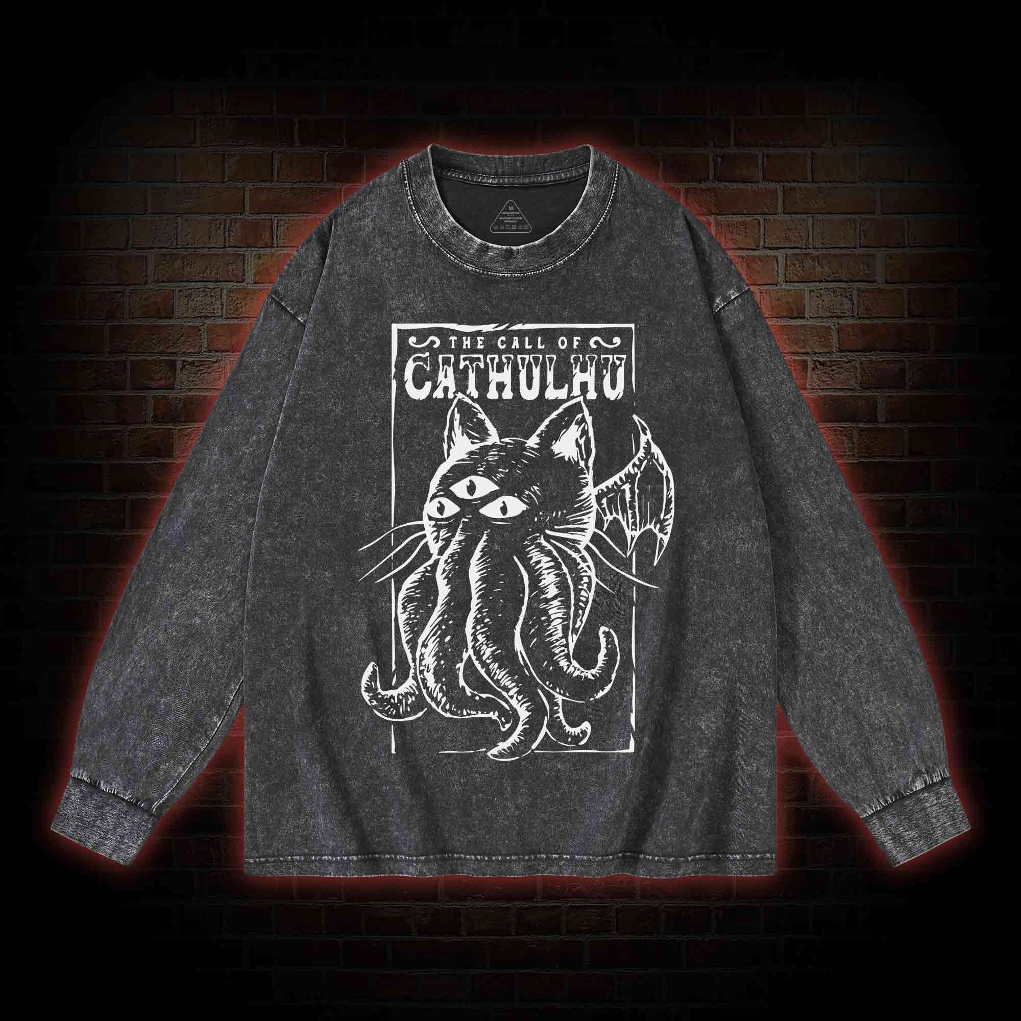 The Call Of Cathulhu Essential Washed Long-Sleeve T-shirt