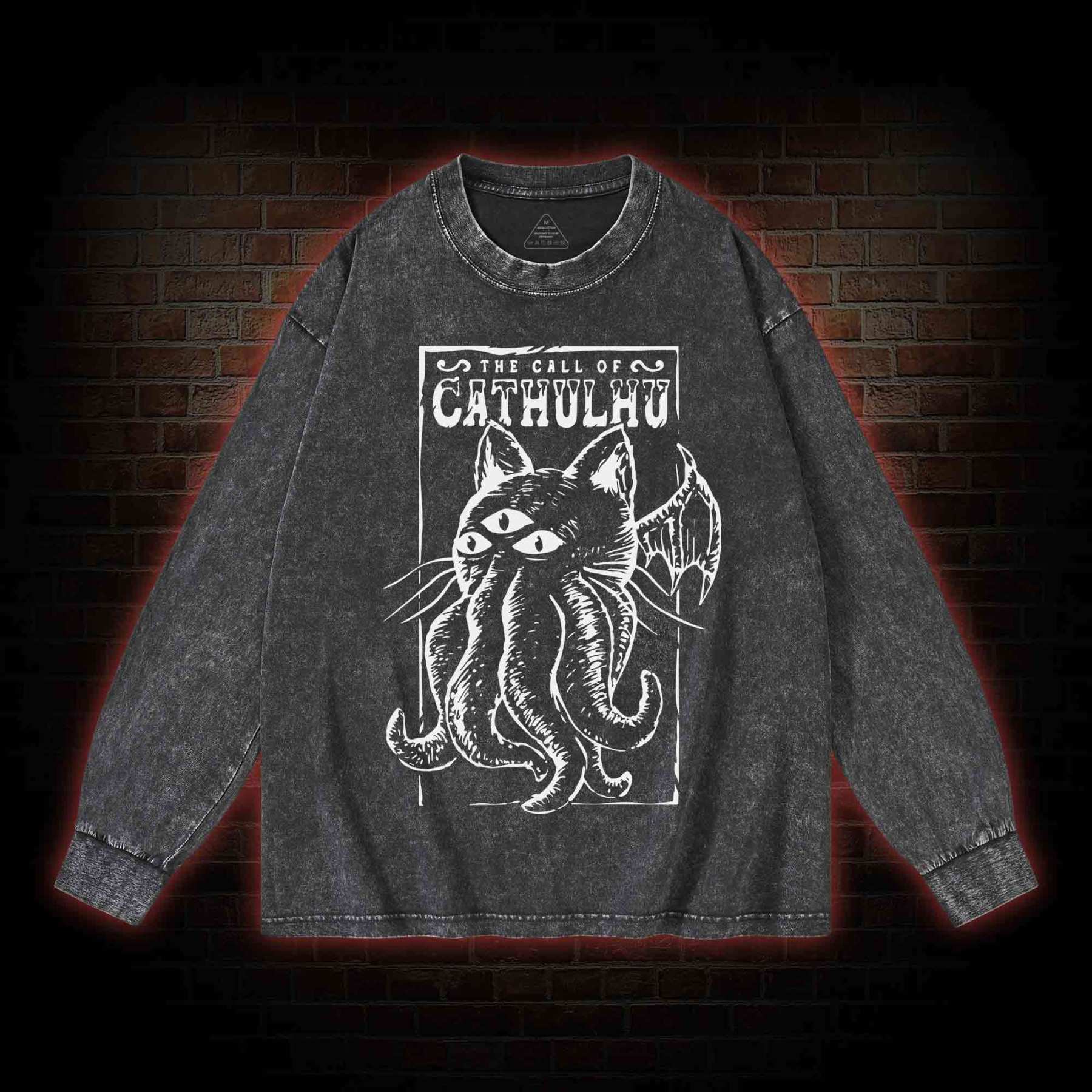 The Call Of Cathulhu Essential Washed Long-Sleeve T-shirt