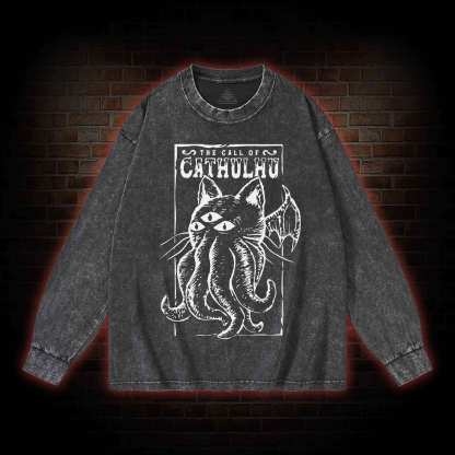 The Call Of Cathulhu Essential Washed Long-Sleeve T-shirt