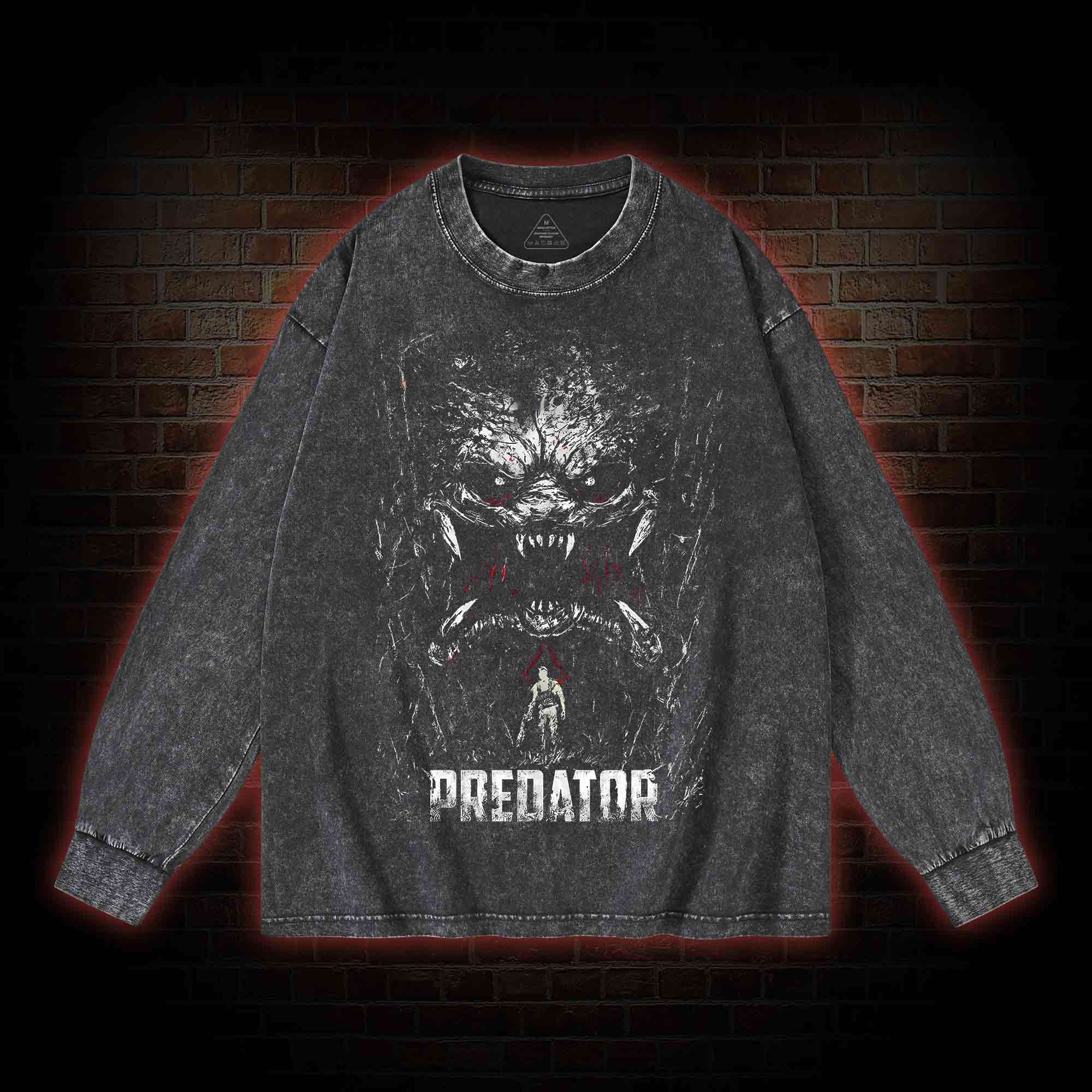 Alien Hunter Vintage Washed Long-Sleeve T-shirt