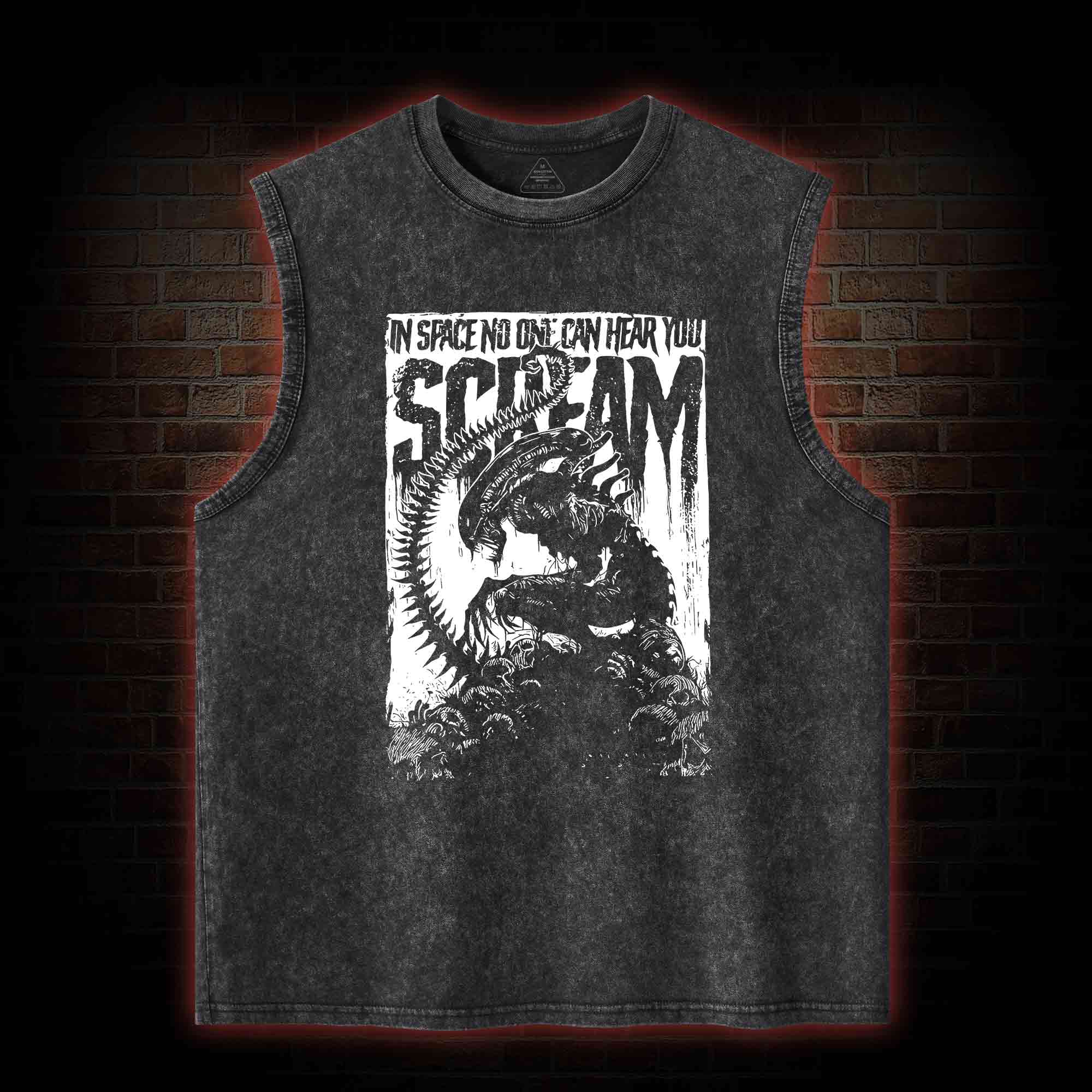 In Space No One Can Hear You Scream Washed Tank Top