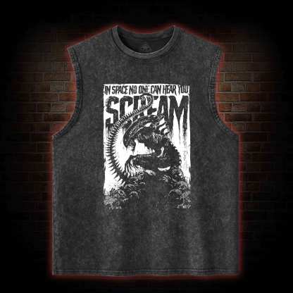 In Space No One Can Hear You Scream Washed Tank Top
