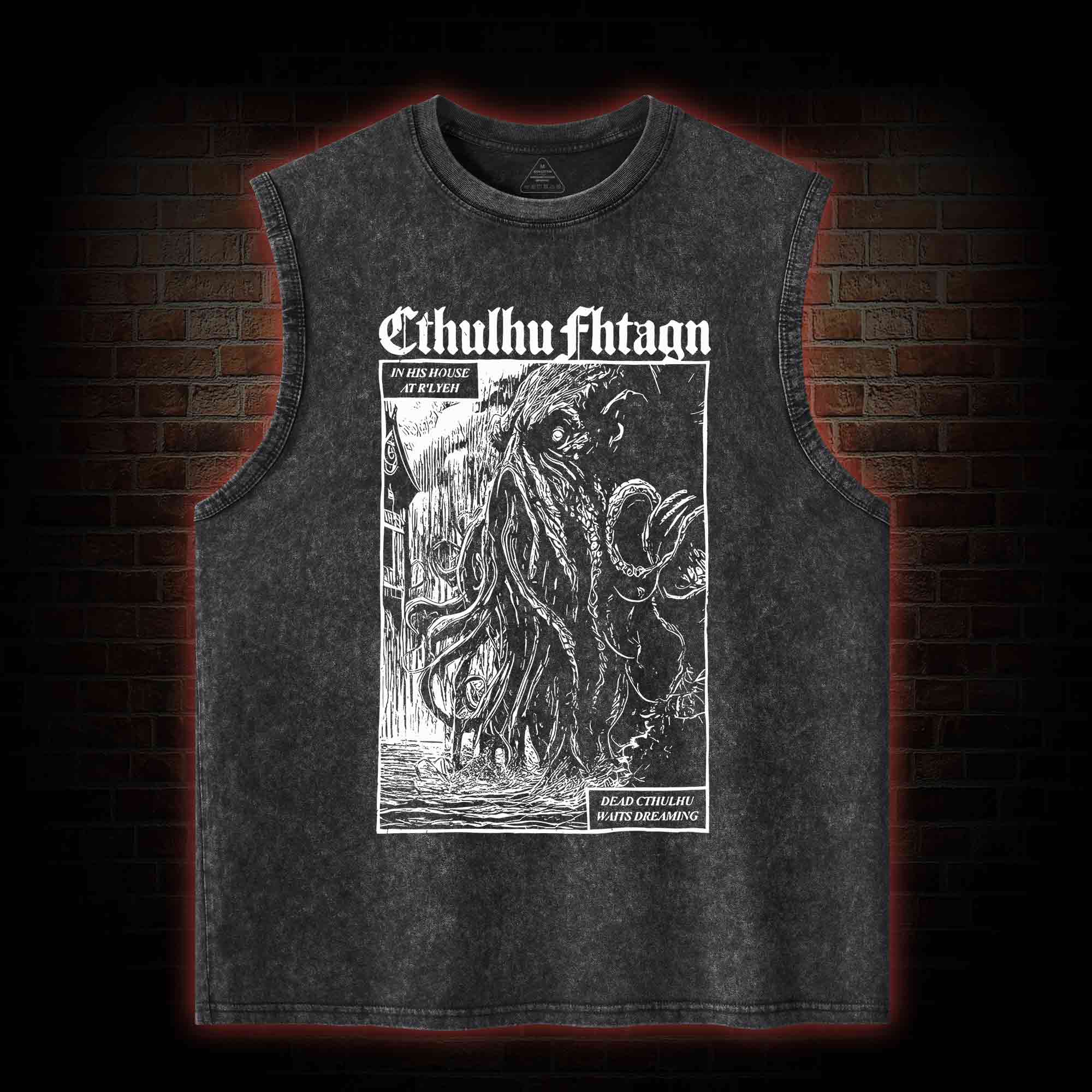Cthulhu Fhtagn Washed Tank Top