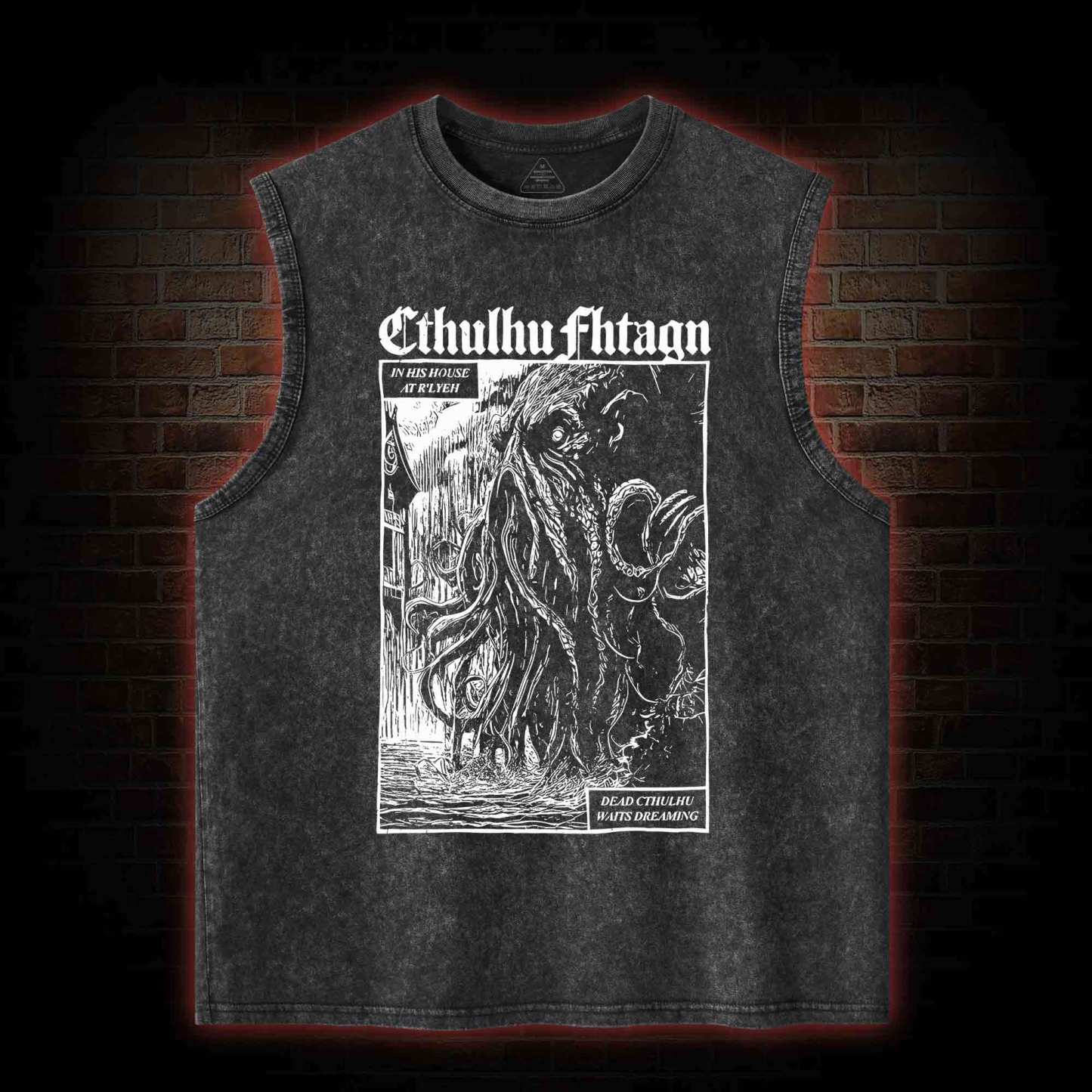 Cthulhu Fhtagn Washed Tank Top