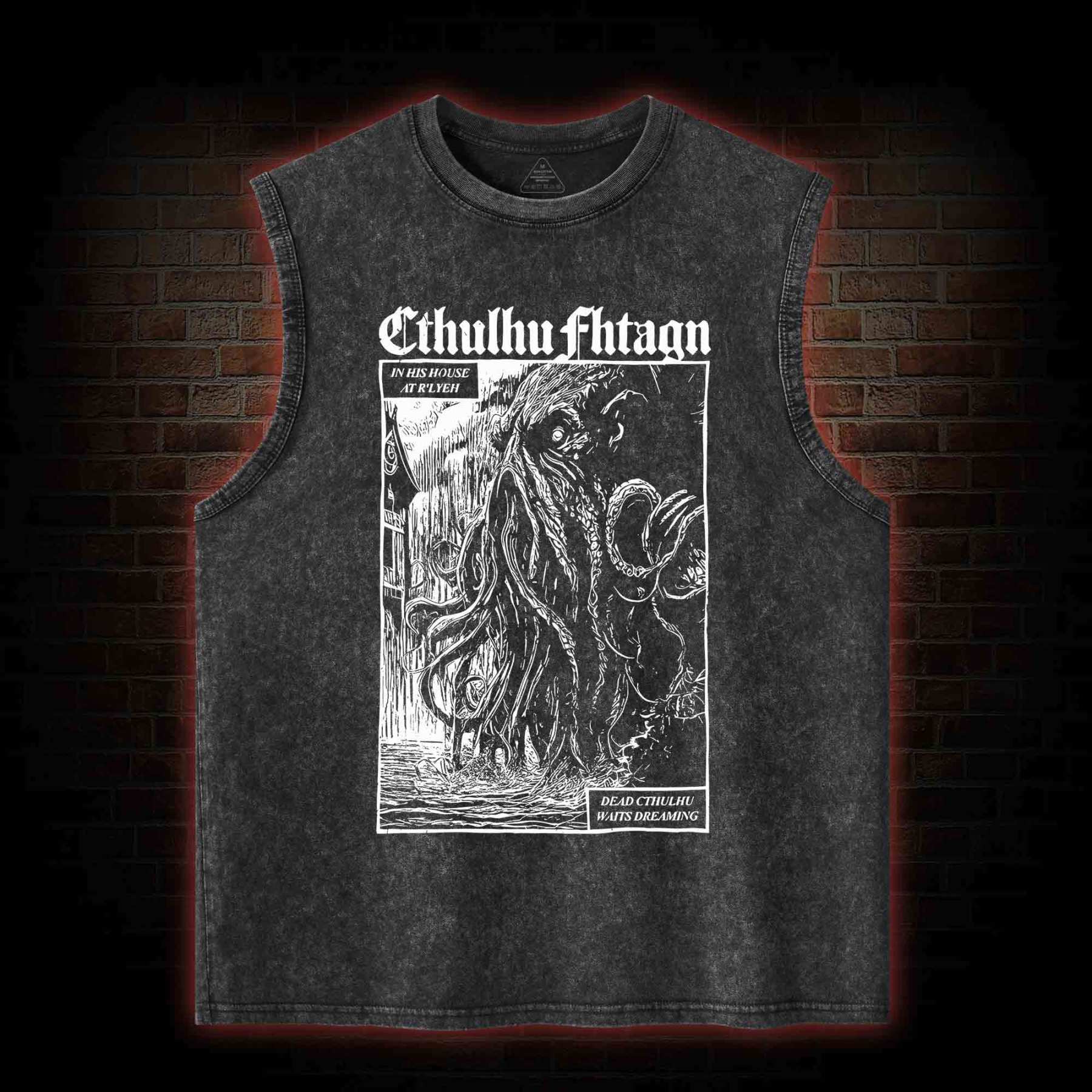 Cthulhu Fhtagn Washed Tank Top