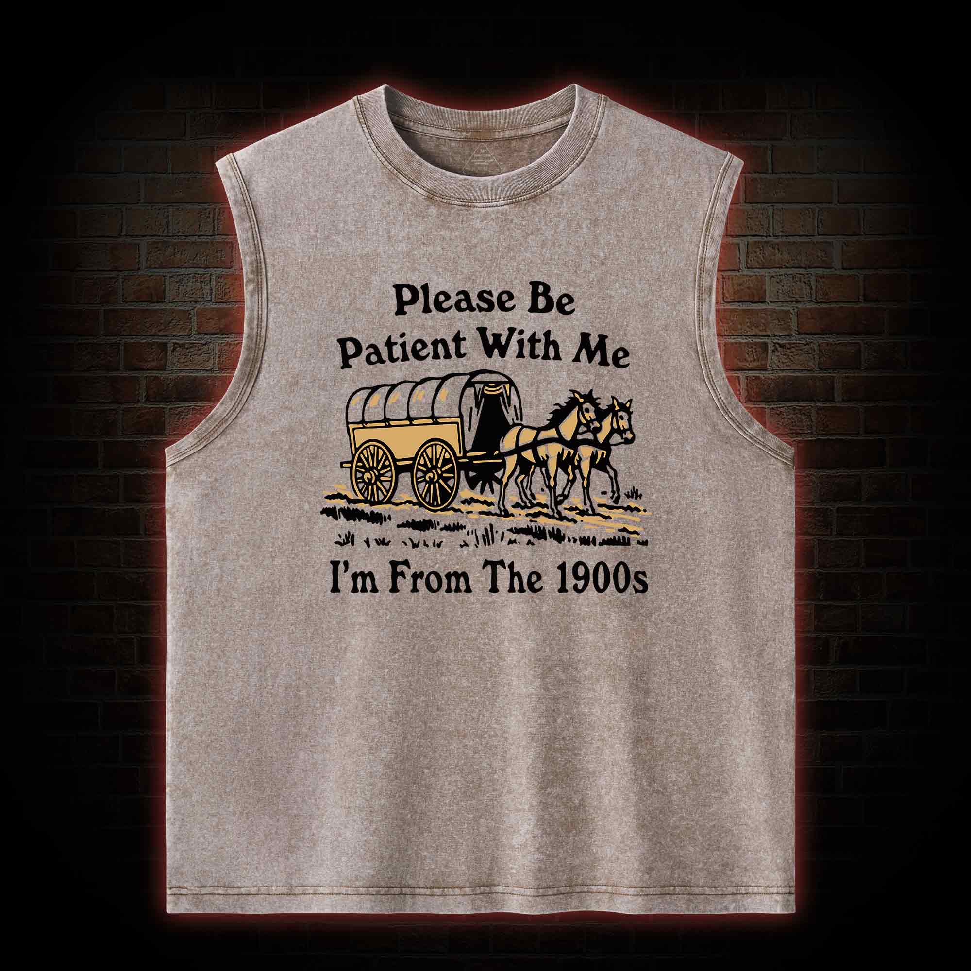 Please Be Patient With Me Washed Tank Top