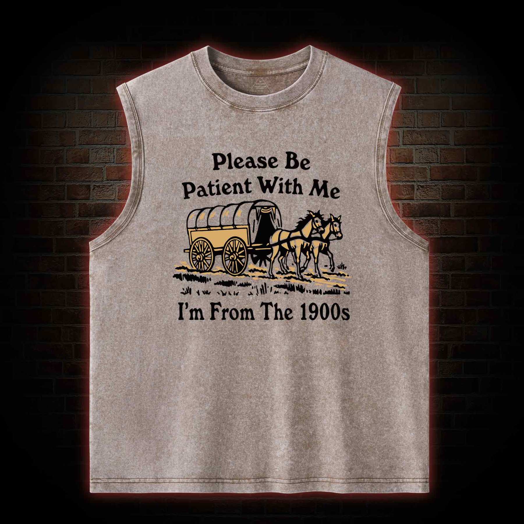 Please Be Patient With Me Washed Tank Top
