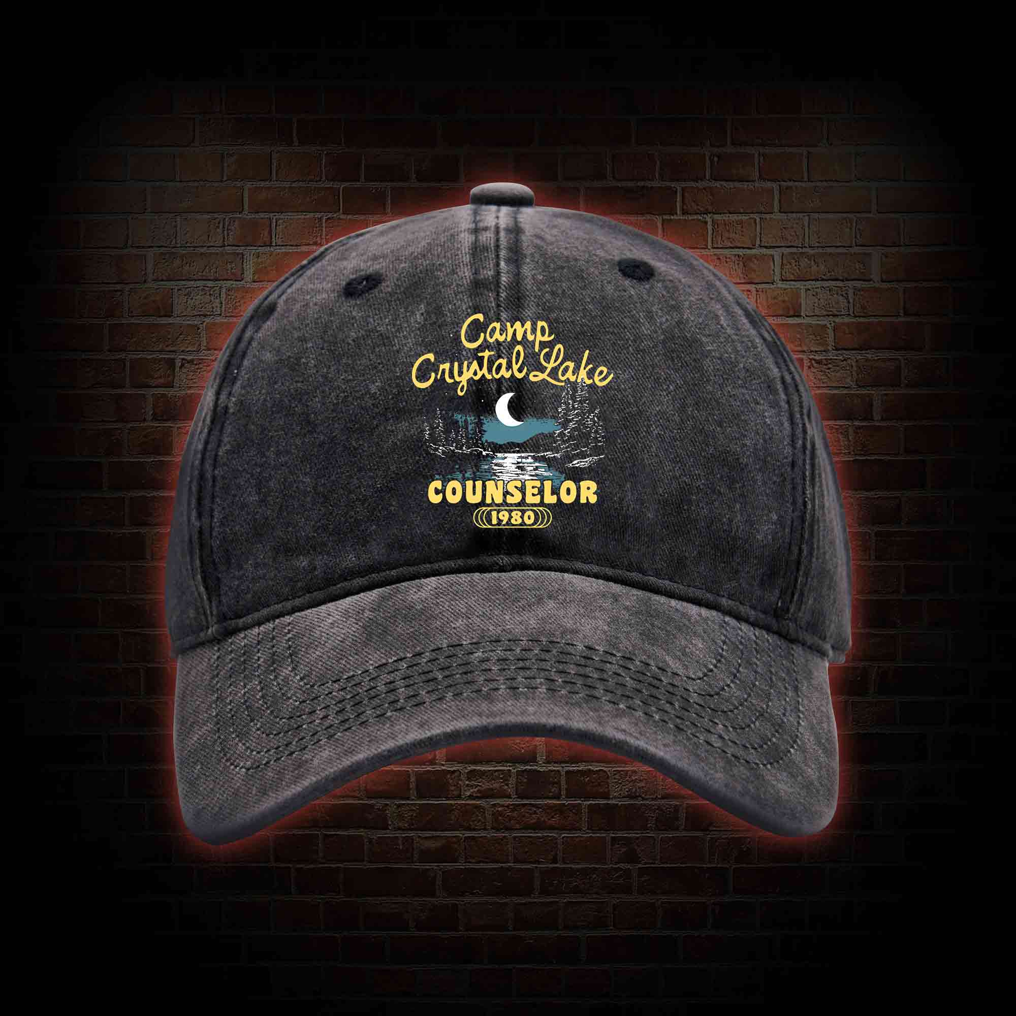 Camp Crystal Lake Counselor Washed Vintage Baseball Cap