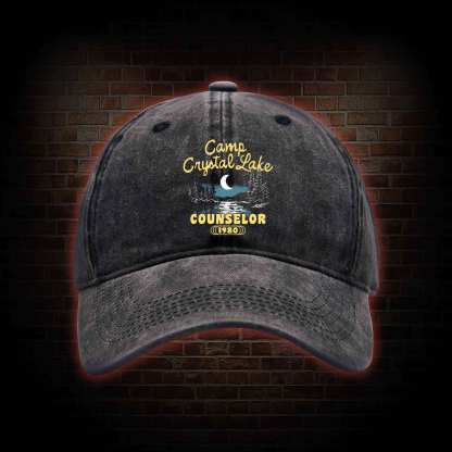 Camp Crystal Lake Counselor Washed Vintage Baseball Cap