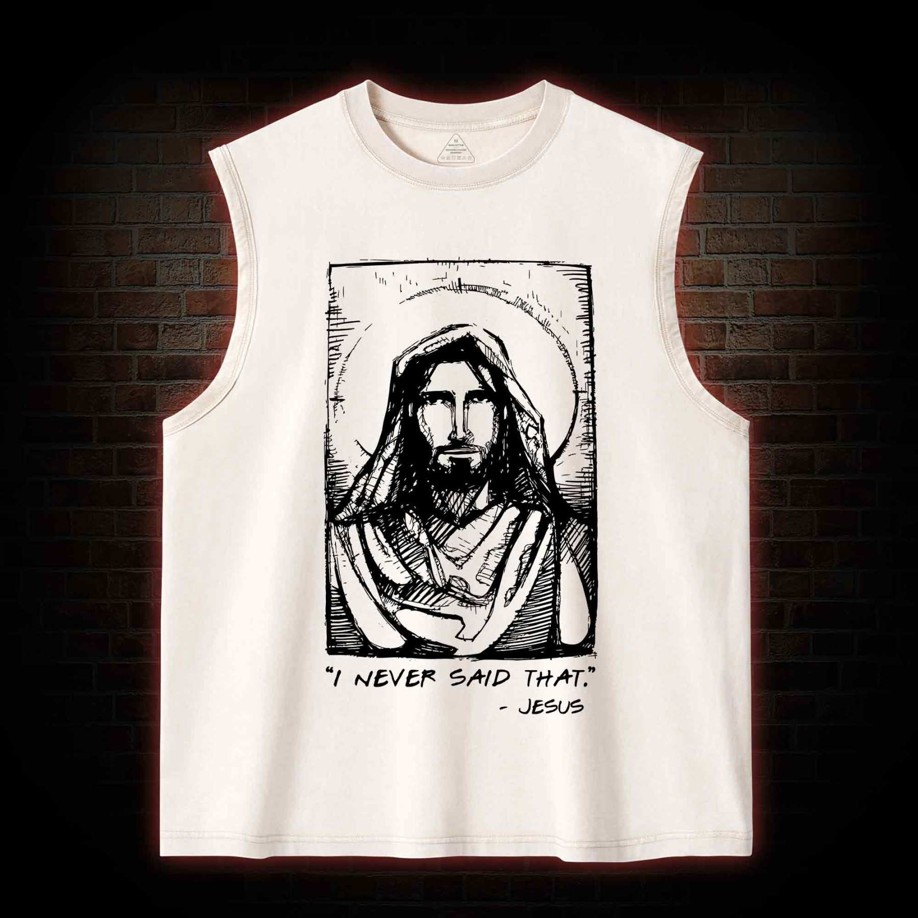 Jesus I Never Said That Washed Tank Top
