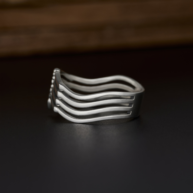 Rib Cage Sterling Silver Band Ring