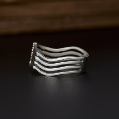 Rib Cage Sterling Silver Band Ring