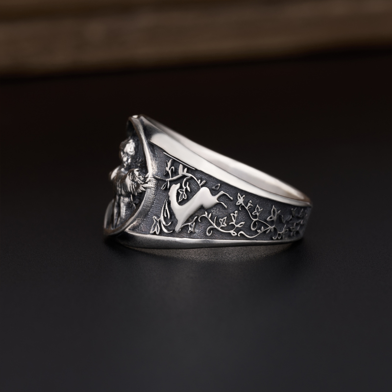 Cupid Sterling Silver Band Ring