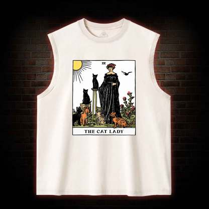 The Cat Lady Washed Tank Top