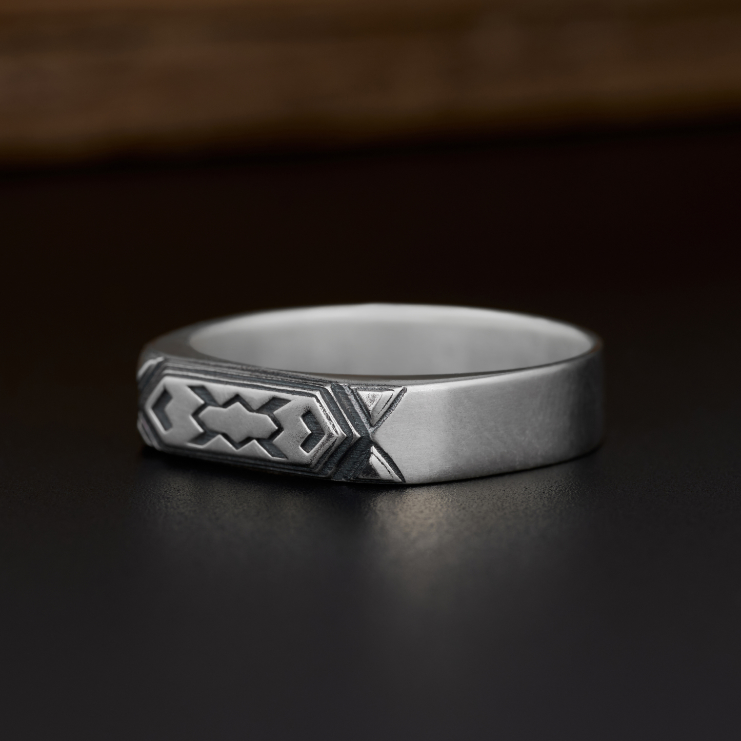 Geometry Sterling Silver Band Ring