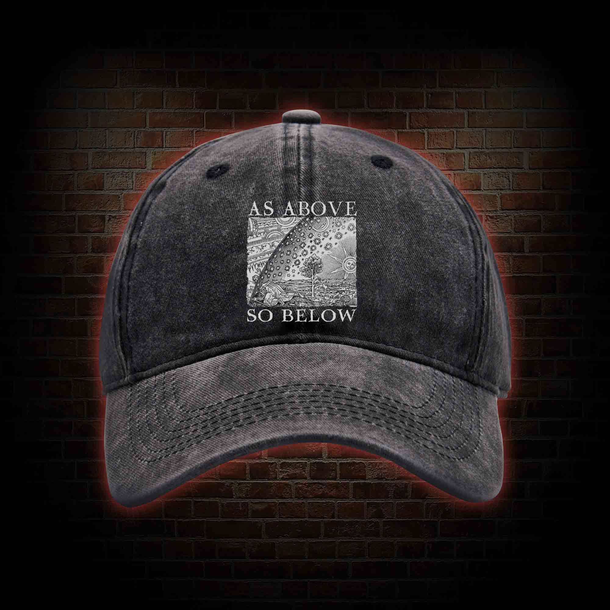 As Above So Below Washed Vintage Baseball Cap