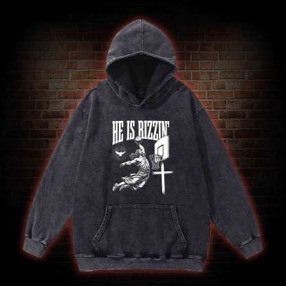 He Is Rizzin' Washed Hoodie