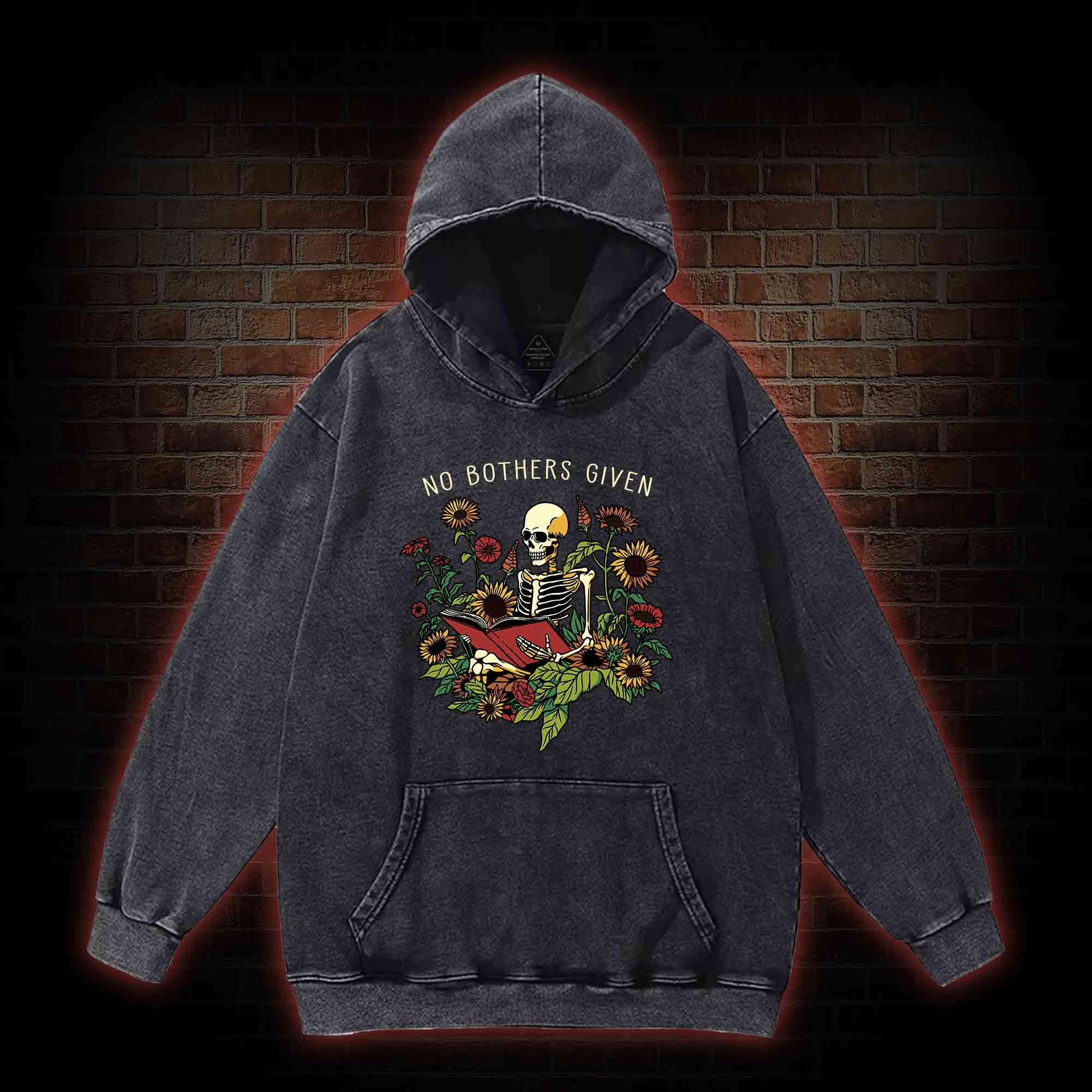 No Bothers Given Washed Hoodie