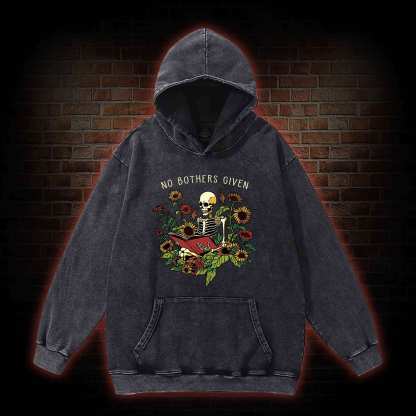 No Bothers Given Washed Hoodie
