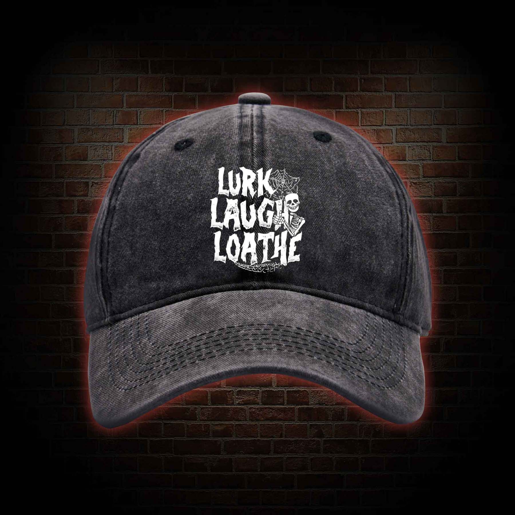 Lurk Laugh Loathe Washed Vintage Baseball Cap