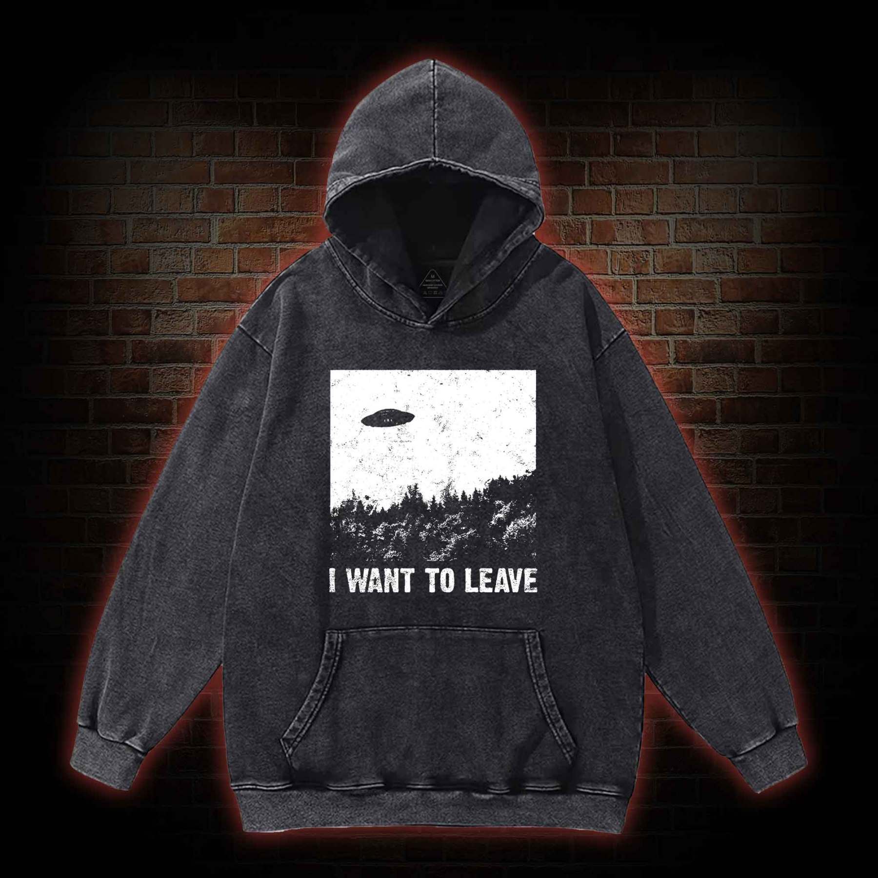 I Want To Leave Washed Hoodie