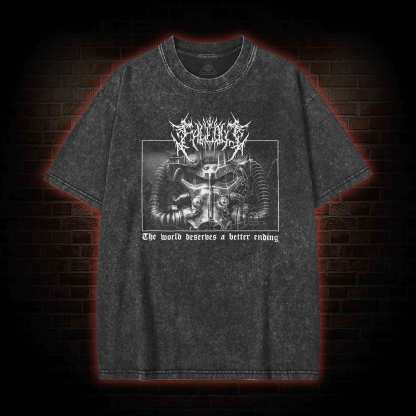 The World Deserve A Better Ending Washed T-shirt