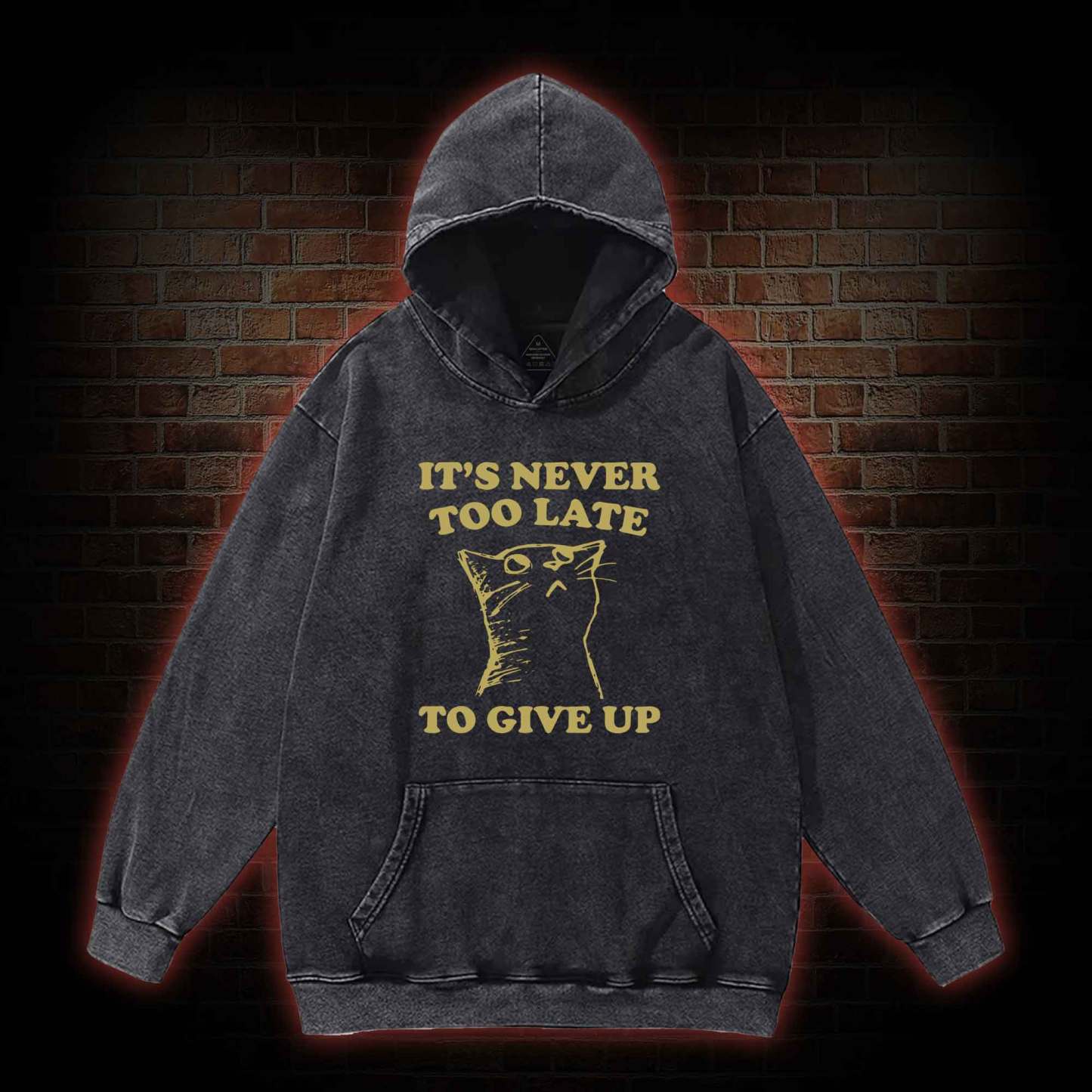 It's Never Too Late To Give Up Washed Hoodie