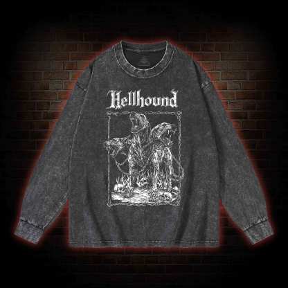 Hell Hound Cerberus Washed Long-Sleeve T-shirt