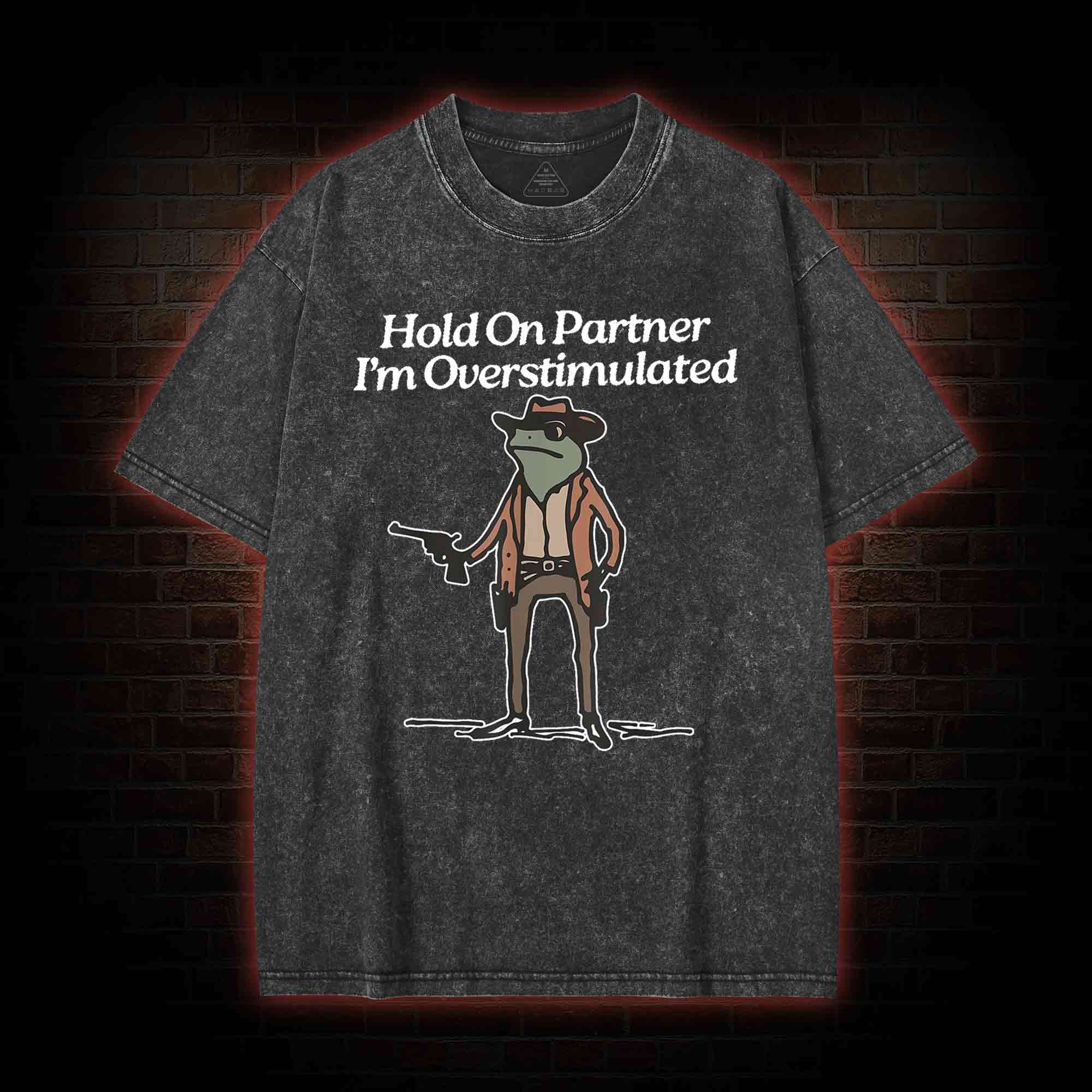 Hold on Partner  Washed T-shirt