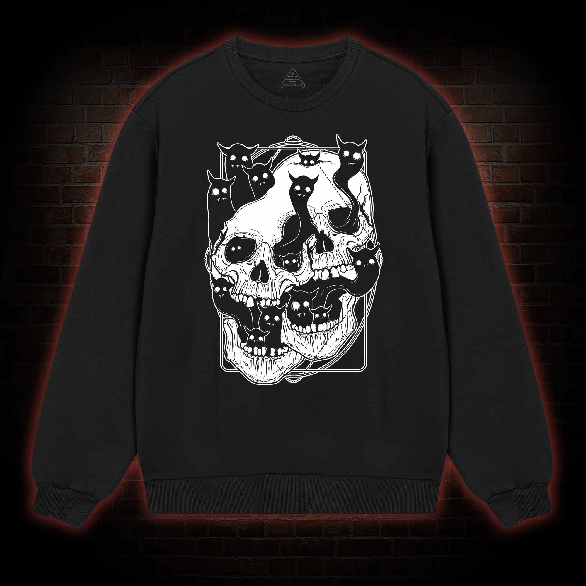 Cat Ghost Double Skull Sweatshirt