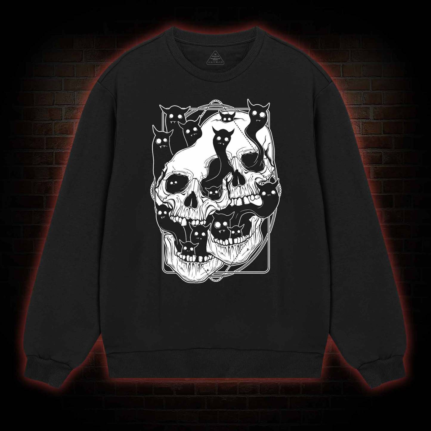 Cat Ghost Double Skull Sweatshirt