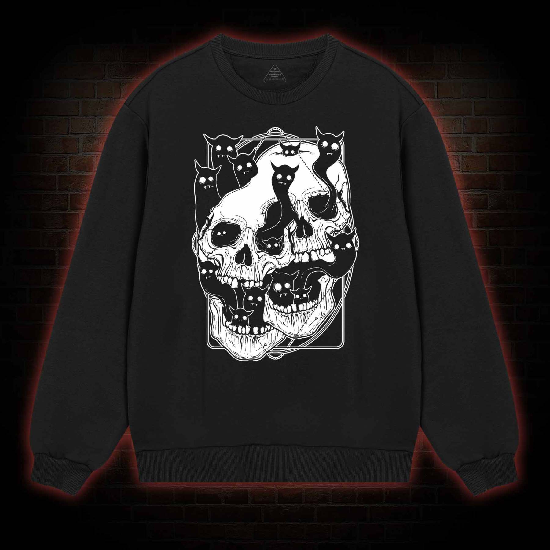 Cat Ghost Double Skull Sweatshirt