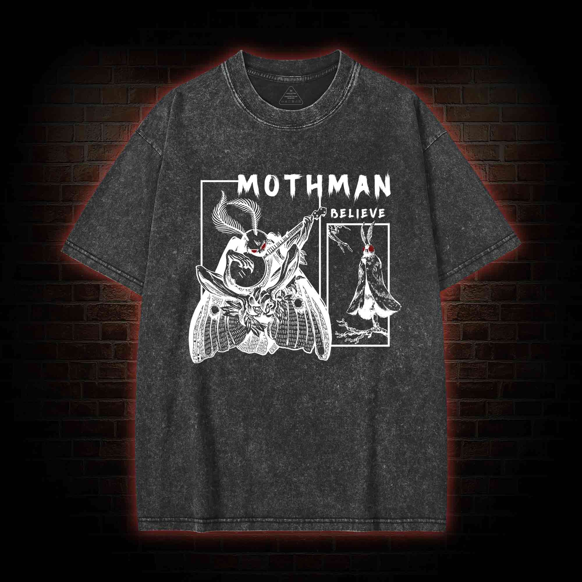 Believe Mothman Washed T-shirt