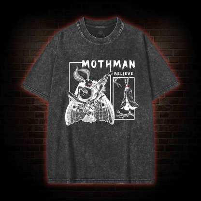 Believe Mothman Washed T-shirt