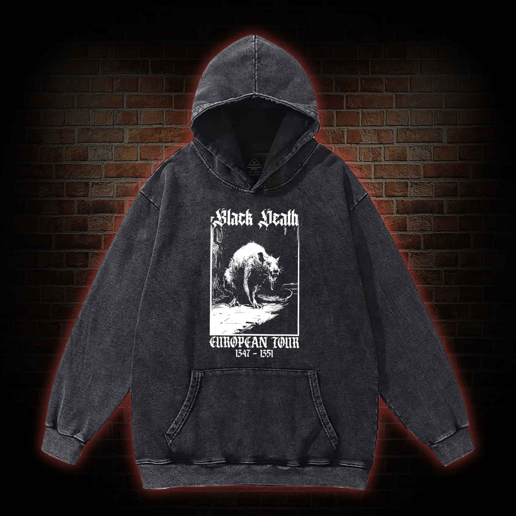 Black Death European Tour 1347-1351 Washed Hoodie