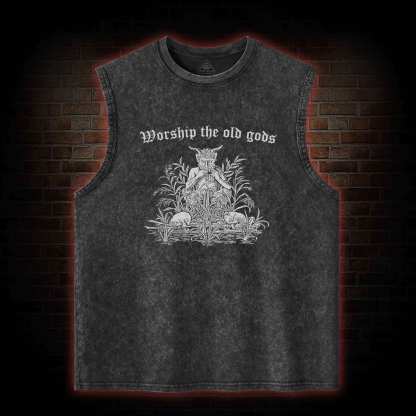 Worship The Old Gods Washed Tank Top