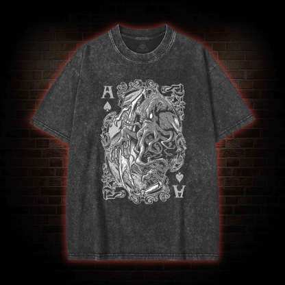 Cthulhu Mythos Cards Washed T-shirt