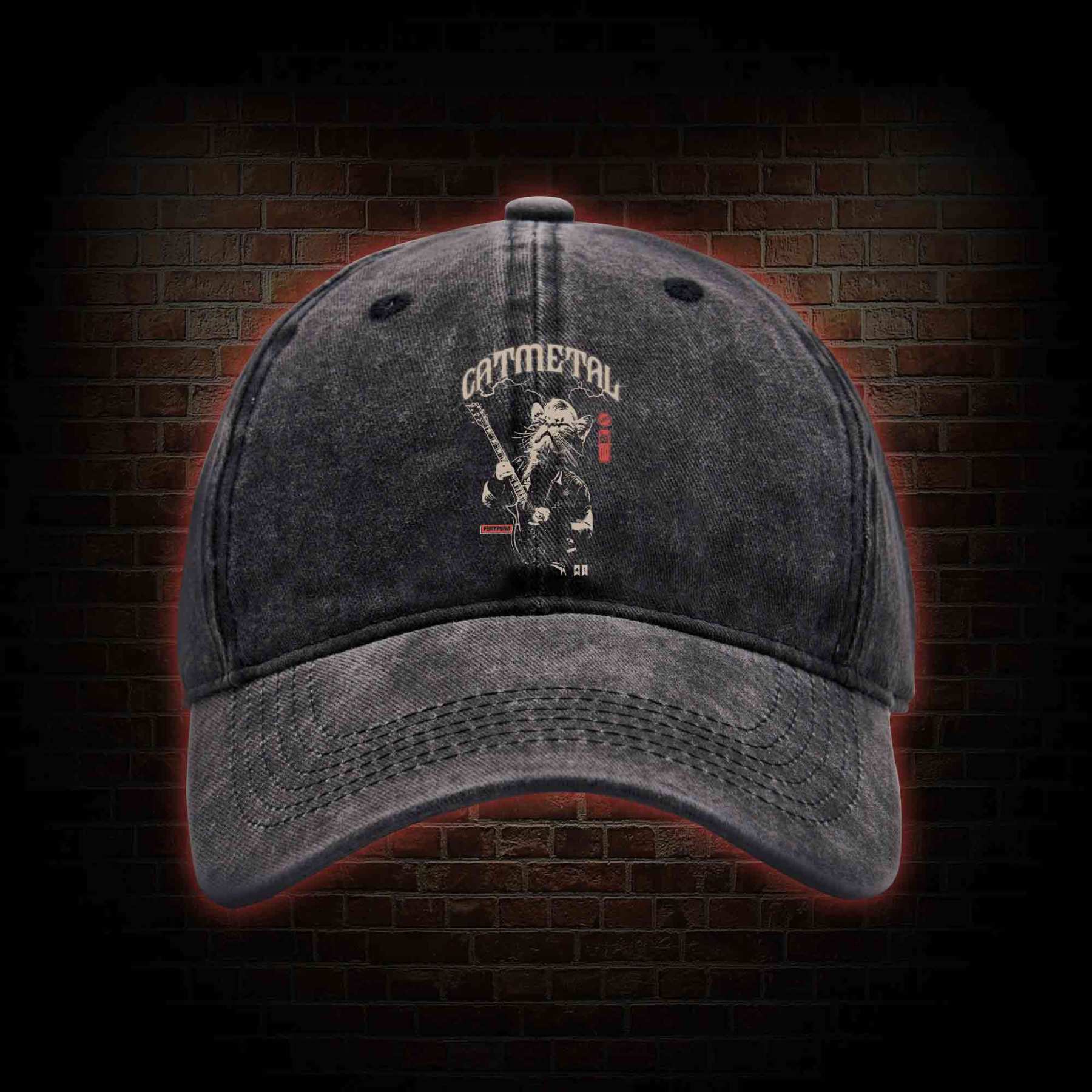 Catmetal Washed Vintage Baseball Cap