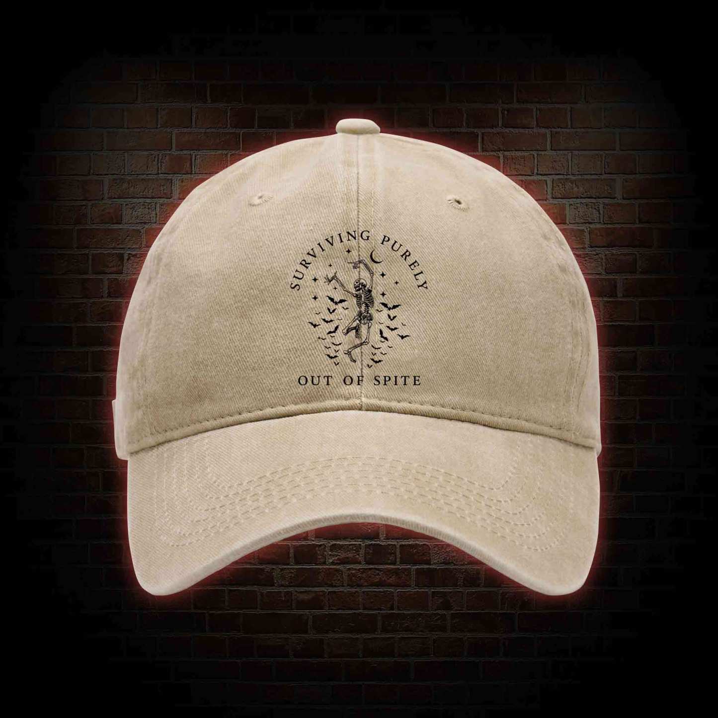 Surviving Purely Out Of Spite Washed Vintage Baseball Cap