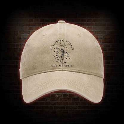 Surviving Purely Out Of Spite Washed Vintage Baseball Cap