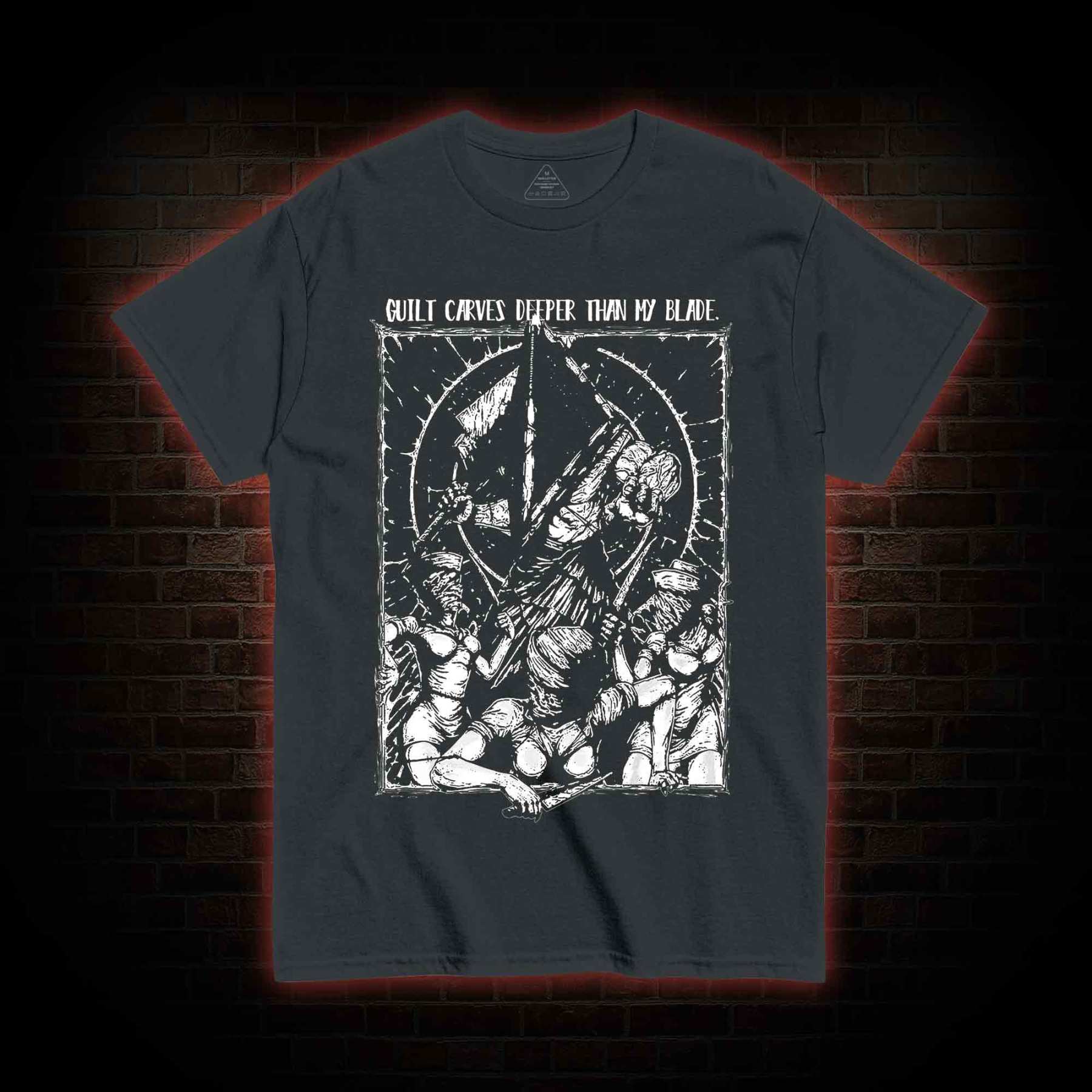 Guilt Carves Deeper Than My Blade T-shirt 