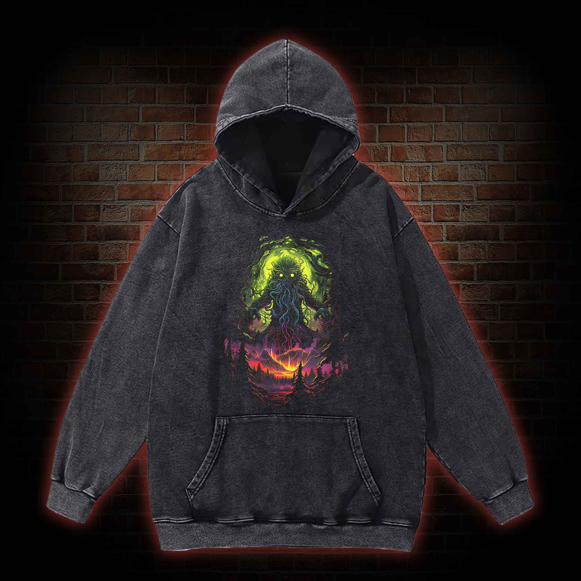 Cthulhu Terror Washed Hoodie