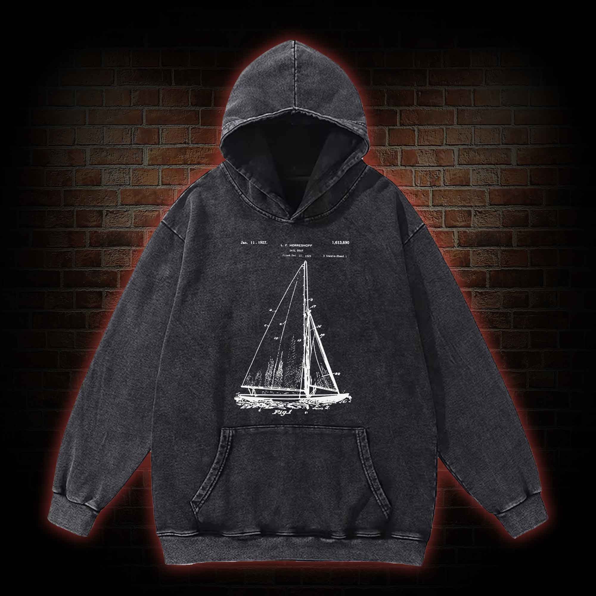 Sailboat Washed Hoodie