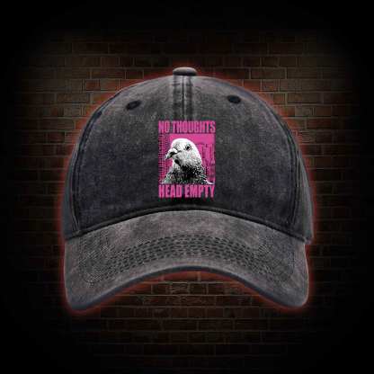 No Thoughts Head Empty Washed Vintage Baseball Cap